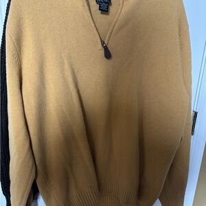 Jos. A. Bank Yellow Quarter- Zip Sweater - Large
